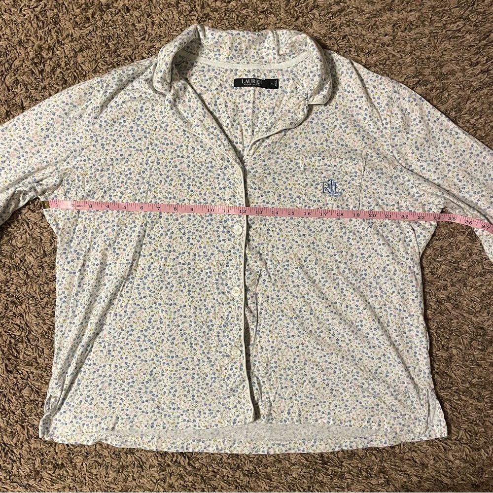 Lauren Ralph Lauren XL 100% Cotton Embroidered Logo Dainty Floral Pajama Set - Picture 11 of 16